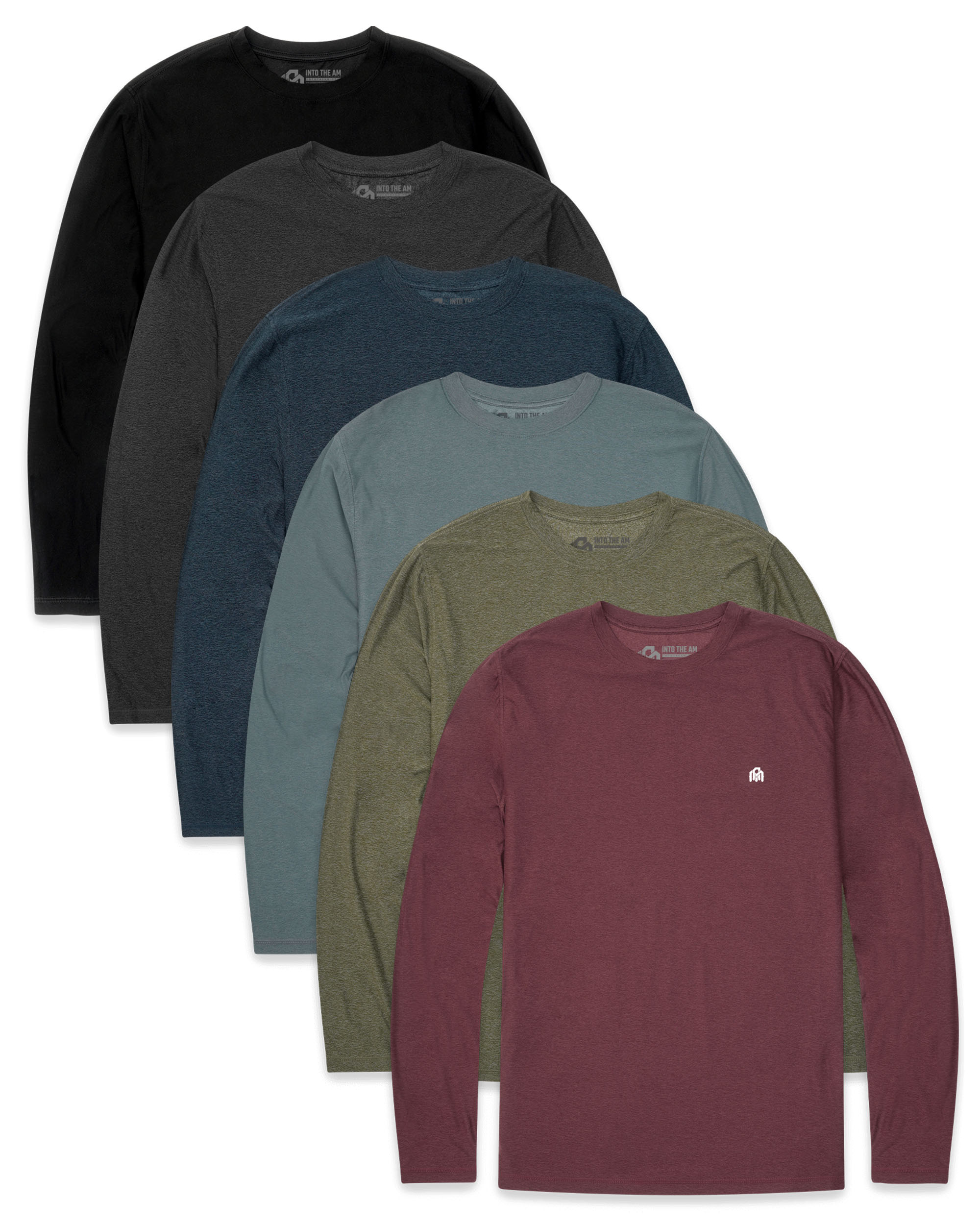 Custom 6 Pack Long Sleeve Active Tee - Branded-Front