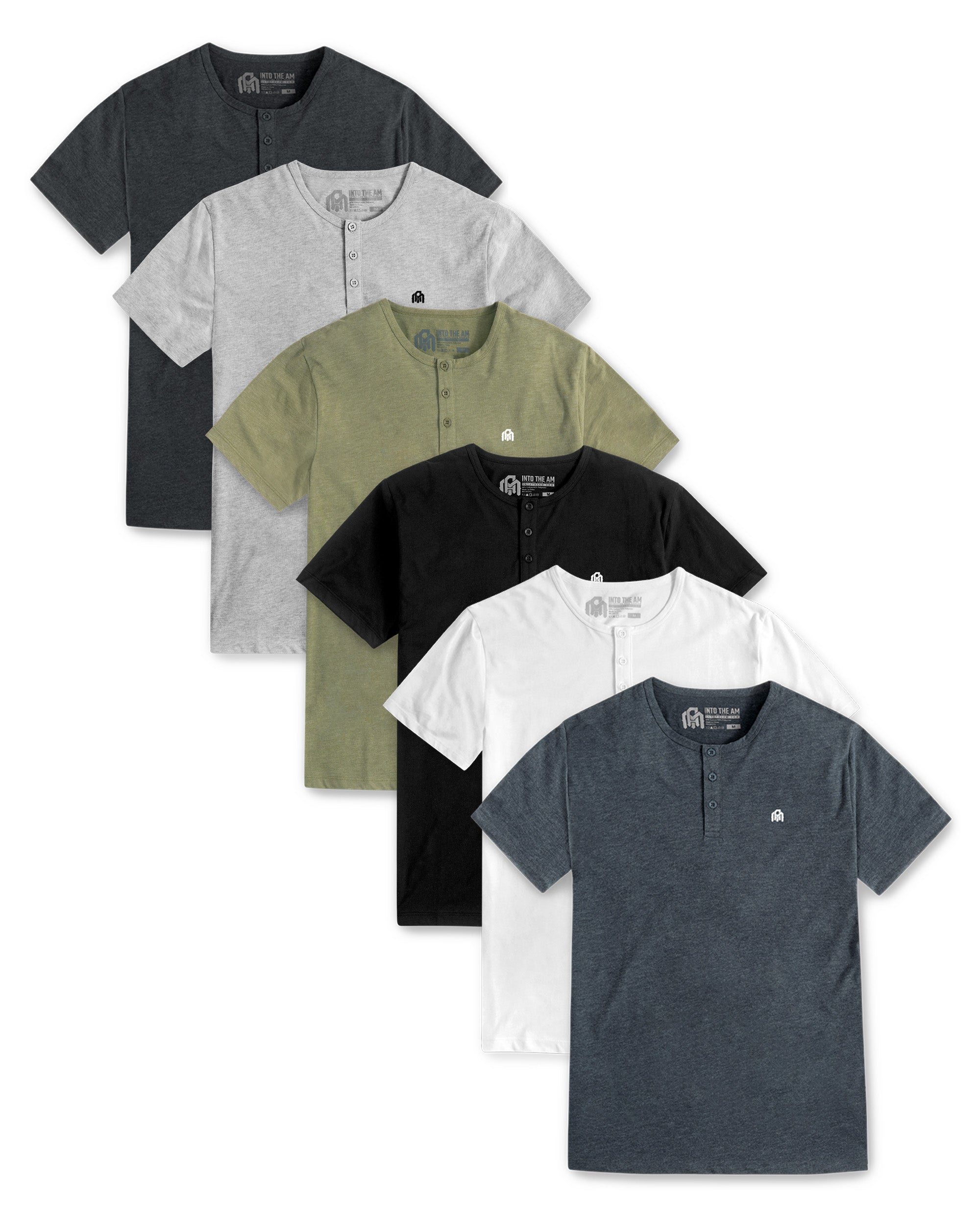 Custom 6 Pack Henley Tee - Branded-Front