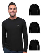 Long Sleeve Active Tee 3-Pack - Branded-Black/Black/Black