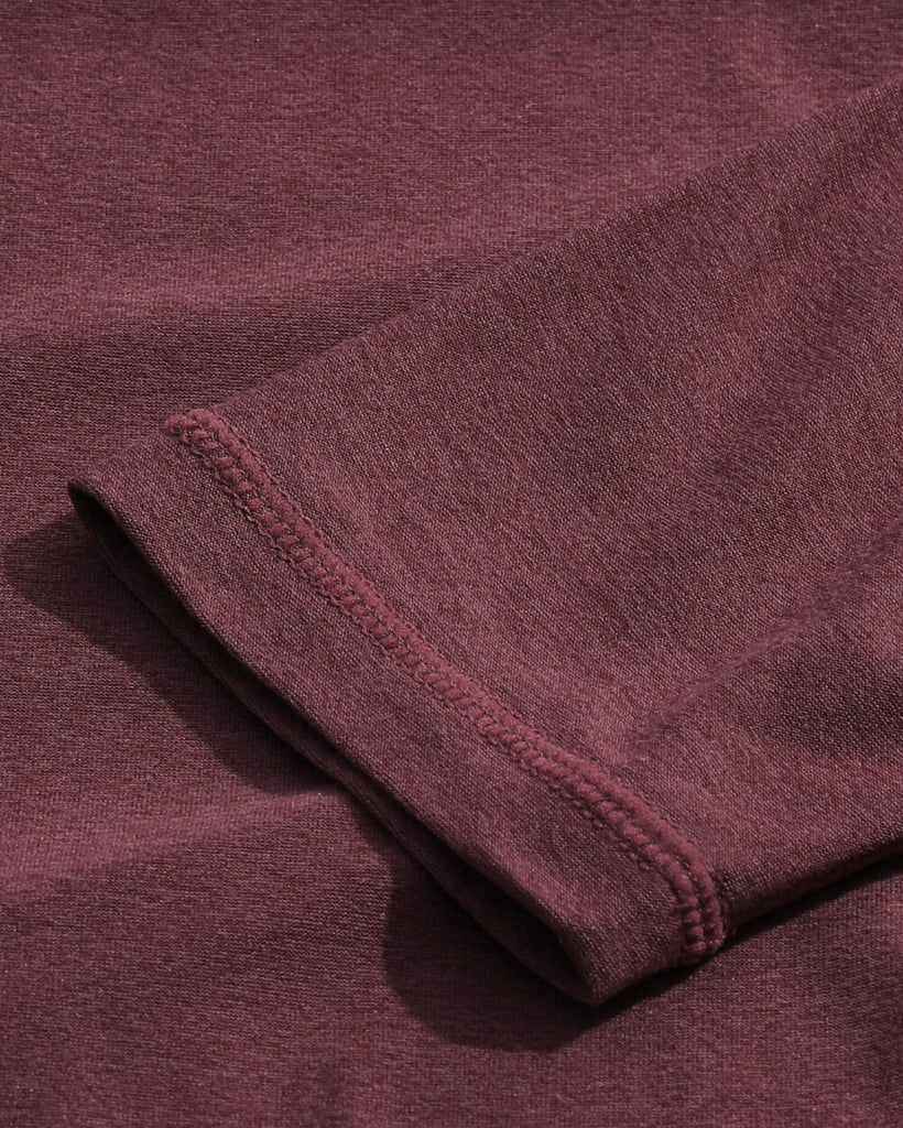 Long Sleeve Active Tee - Branded-Maroon-Detail2
