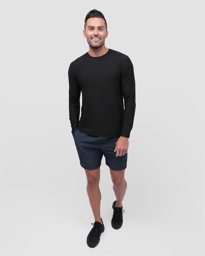 Long Sleeve Active Tee - Non-Branded-Black-Full--Zach---L