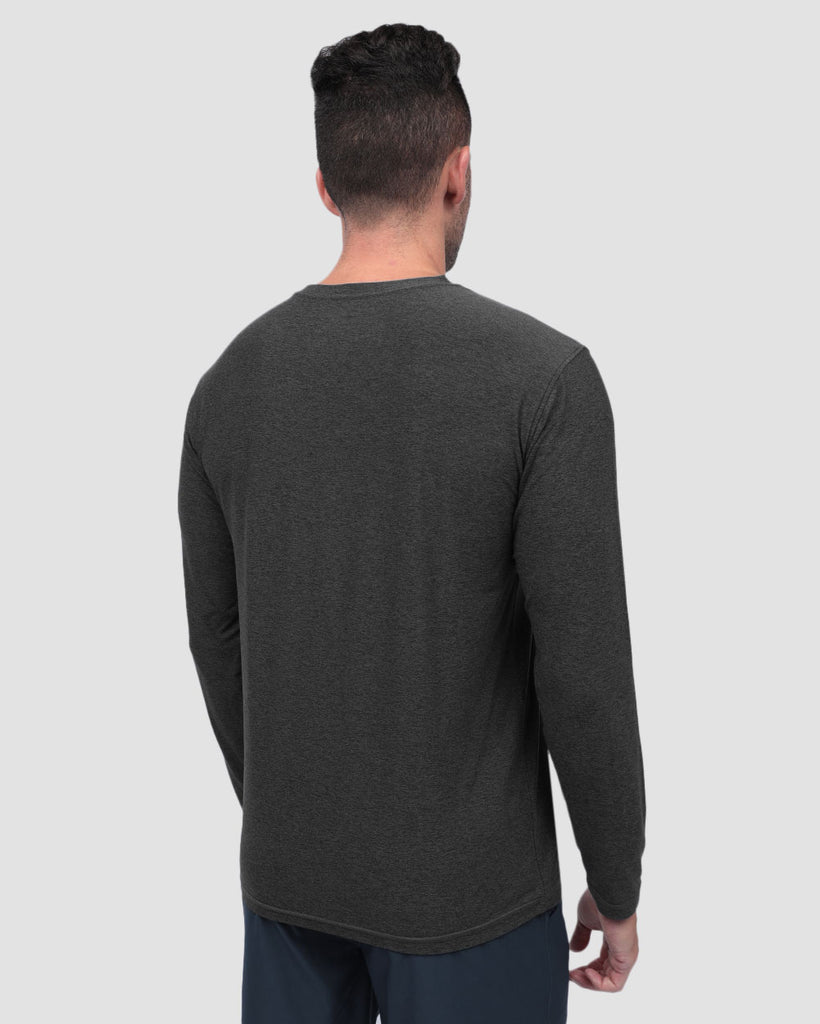 Long Sleeve Active Tee - Non-Branded-Charcoal-Back--Zach---L