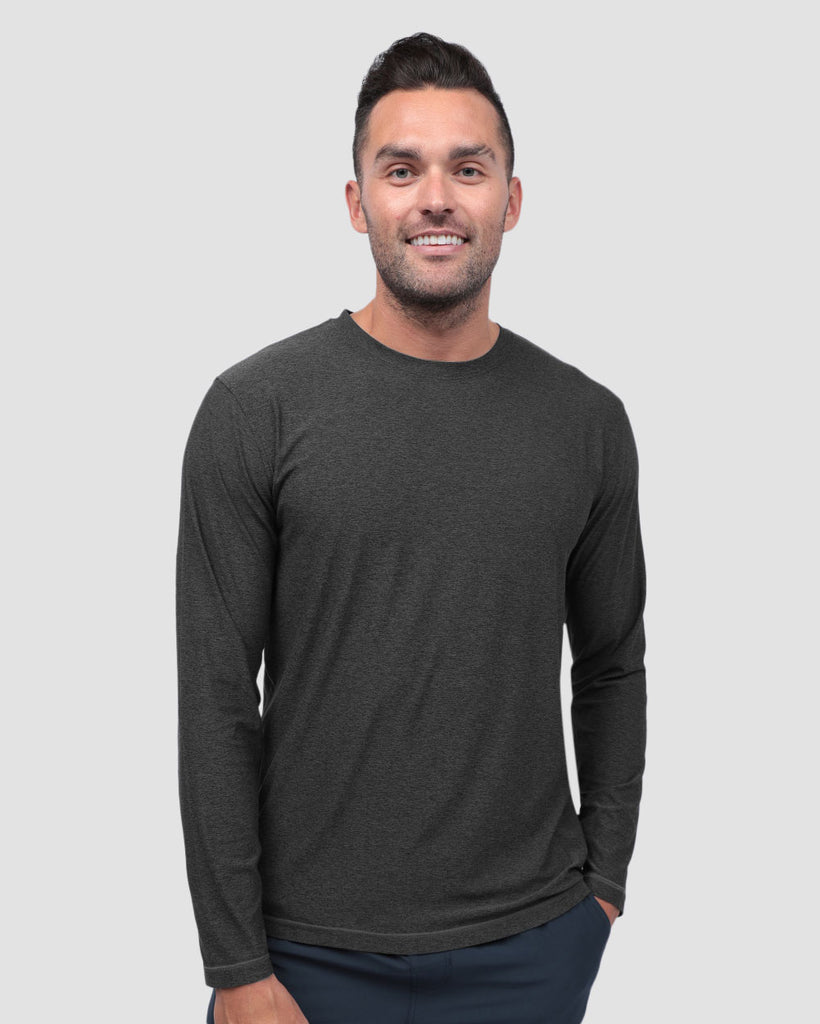 Long Sleeve Active Tee - Non-Branded-Charcoal-Front--Zach---L