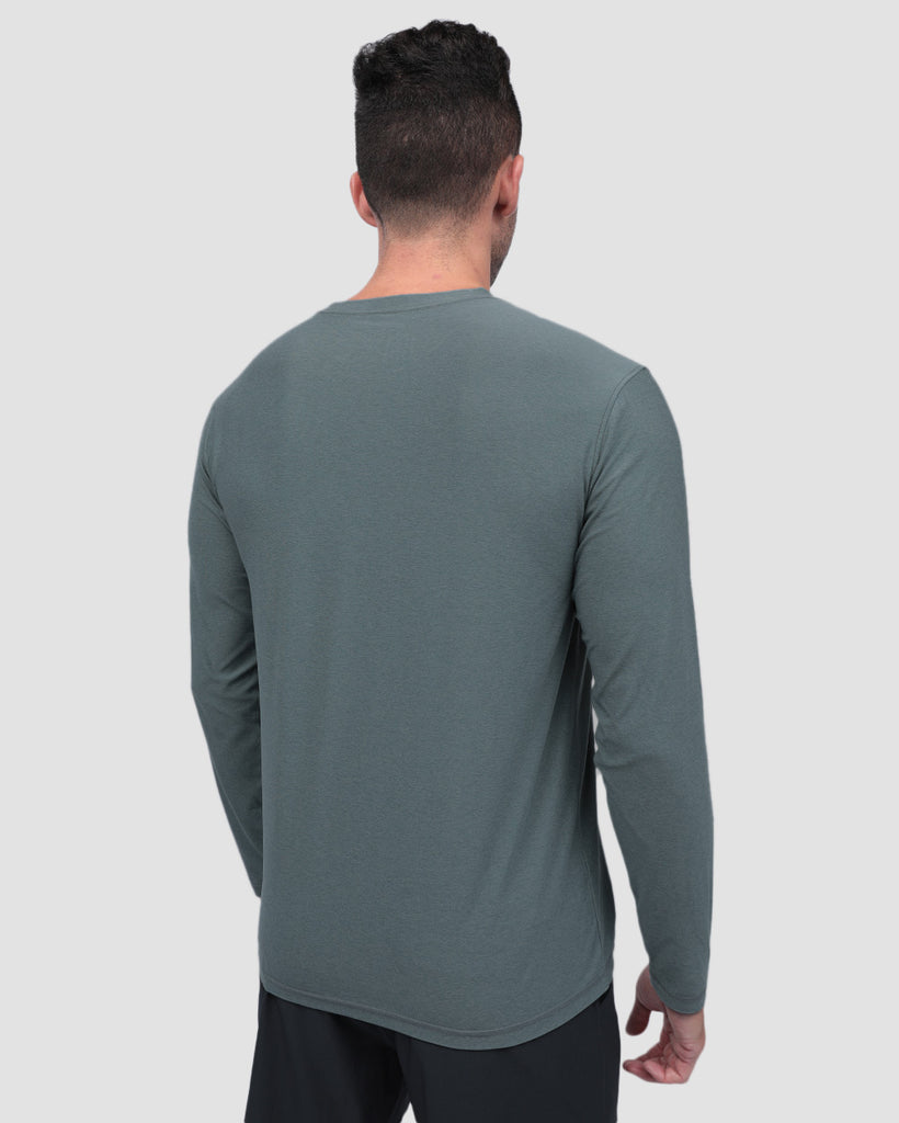 Long Sleeve Active Tee - Non-Branded-Indigo-Back--Zach---L