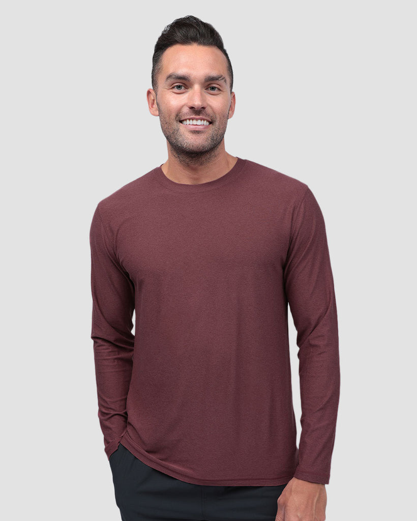 Long Sleeve Active Tee - Non-Branded-Maroon-Front--Zach---L