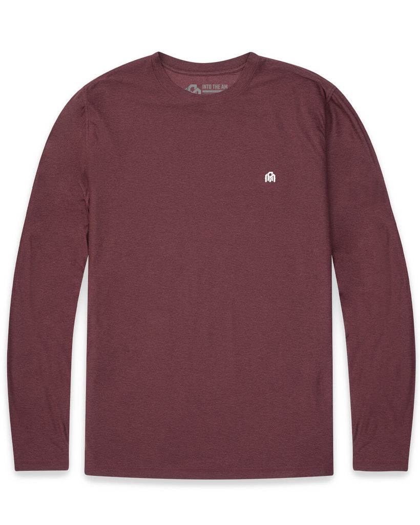 Long Sleeve Active Tee - Branded-Maroon-Front