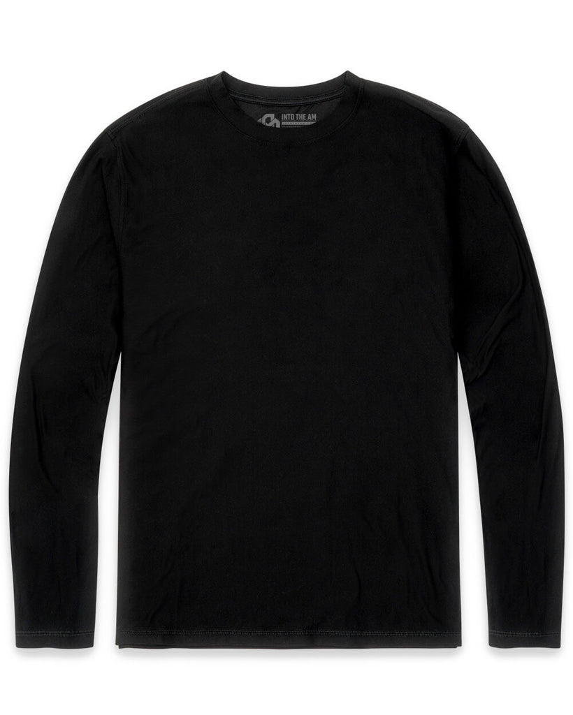 Long Sleeve Active Tee - Non-Branded-Black-Front