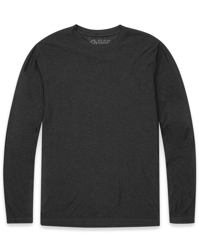 Long Sleeve Active Tee - Non-Branded-Charcoal-Front