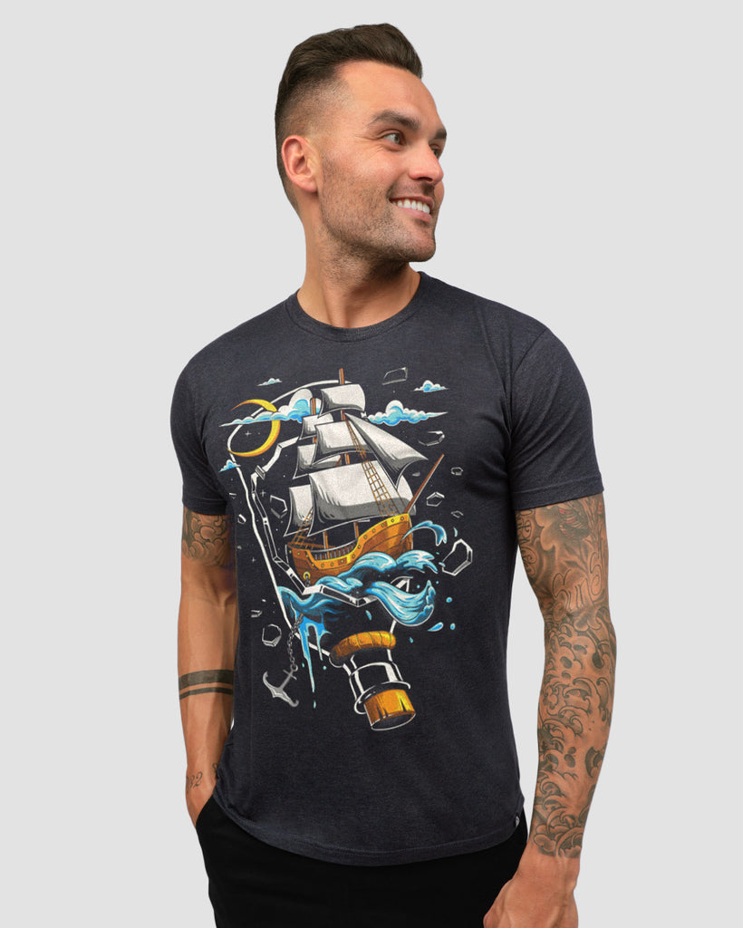 Anchors Away Tee-Charcoal-Front--Zach---L
