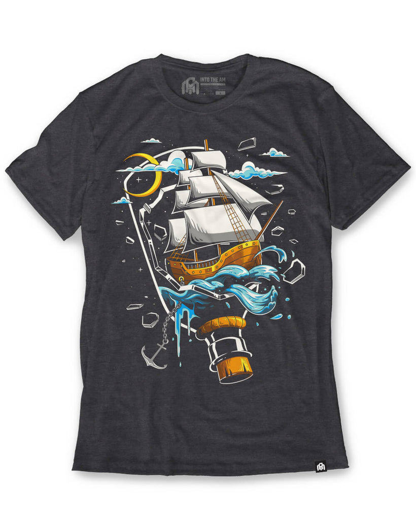 Anchors Away Tee-Charcoal-Front