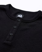 Long Sleeve Waffle Knit Henley - Non-Branded-Black-Detail--Zac---L-Regular