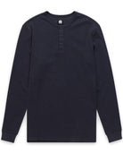 Long Sleeve Waffle Knit Henley-Charcoal-Mock--Model---M-Regular