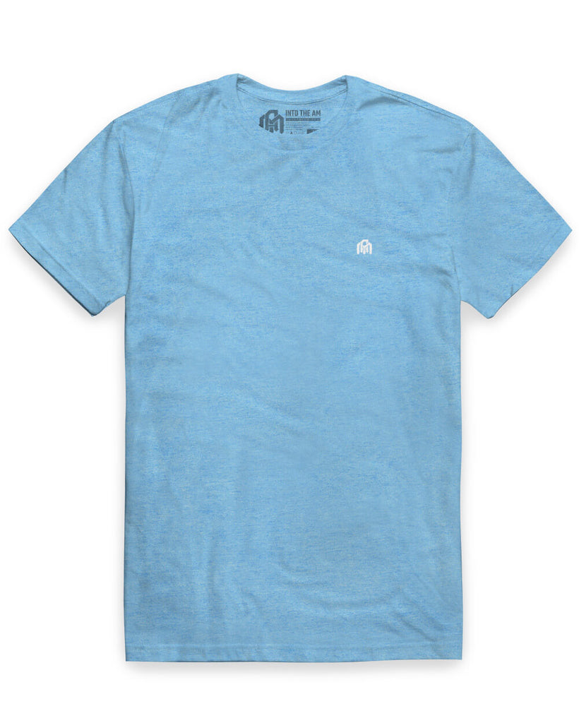 Basic Tee - Branded-Heather Columbia Blue-Regular-Mock--Model---M