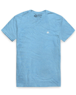 Basic Tee - Branded-Heather Columbia Blue-Regular-Mock--Model---M