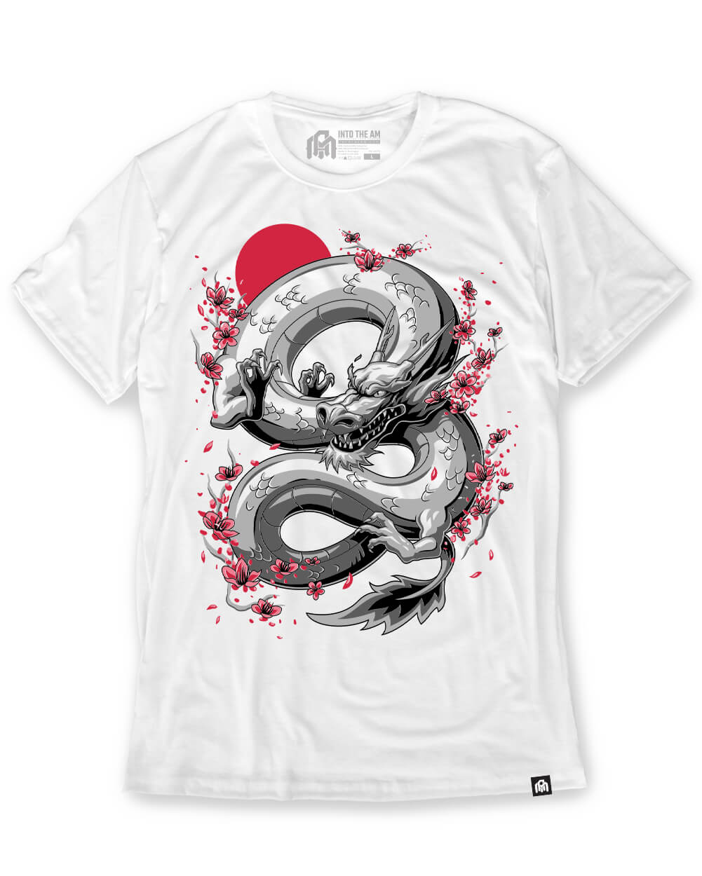 Blossom Dragon Tee-White-Front