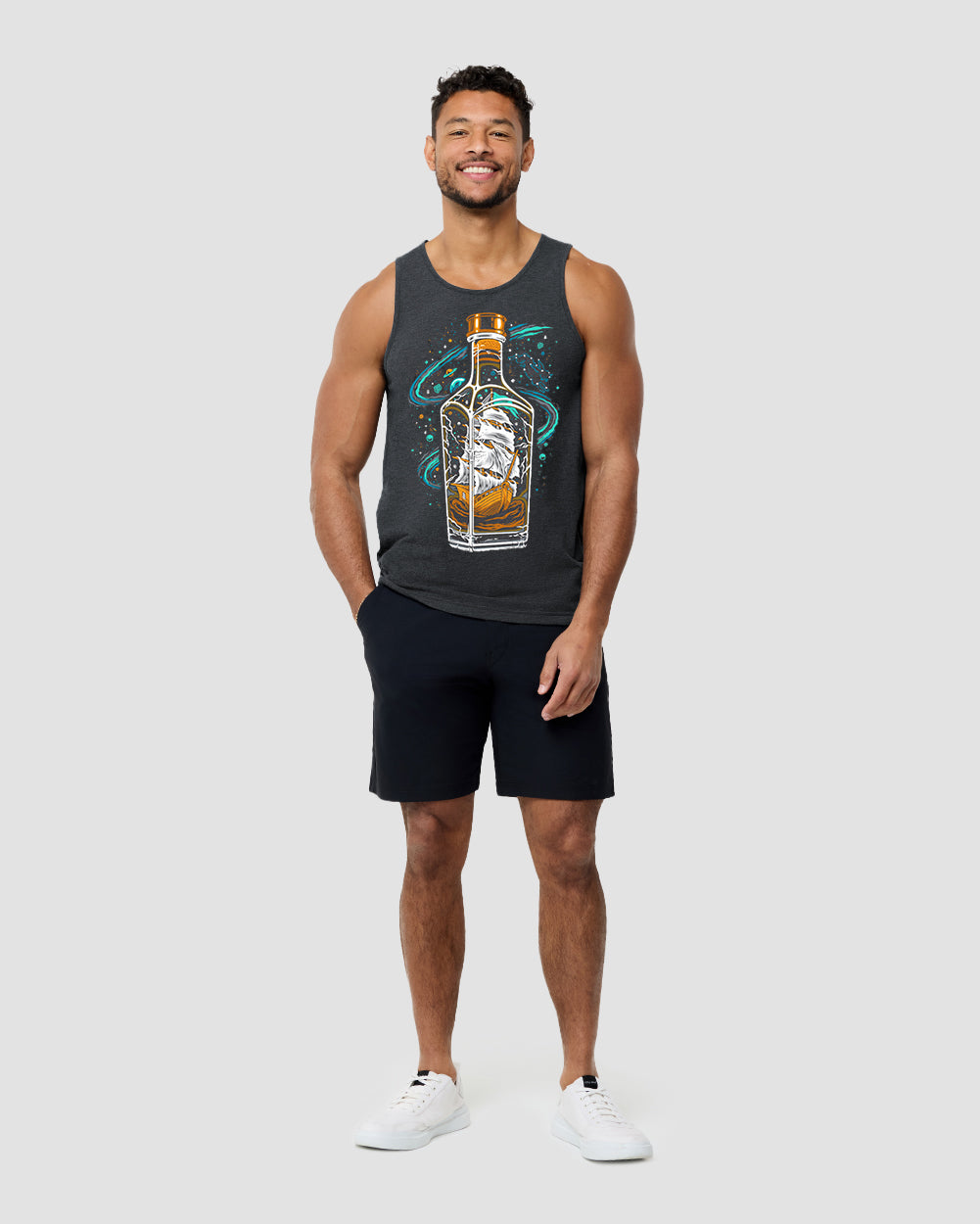Bourbon Voyage Tank-Charcoal-Full--Model---L