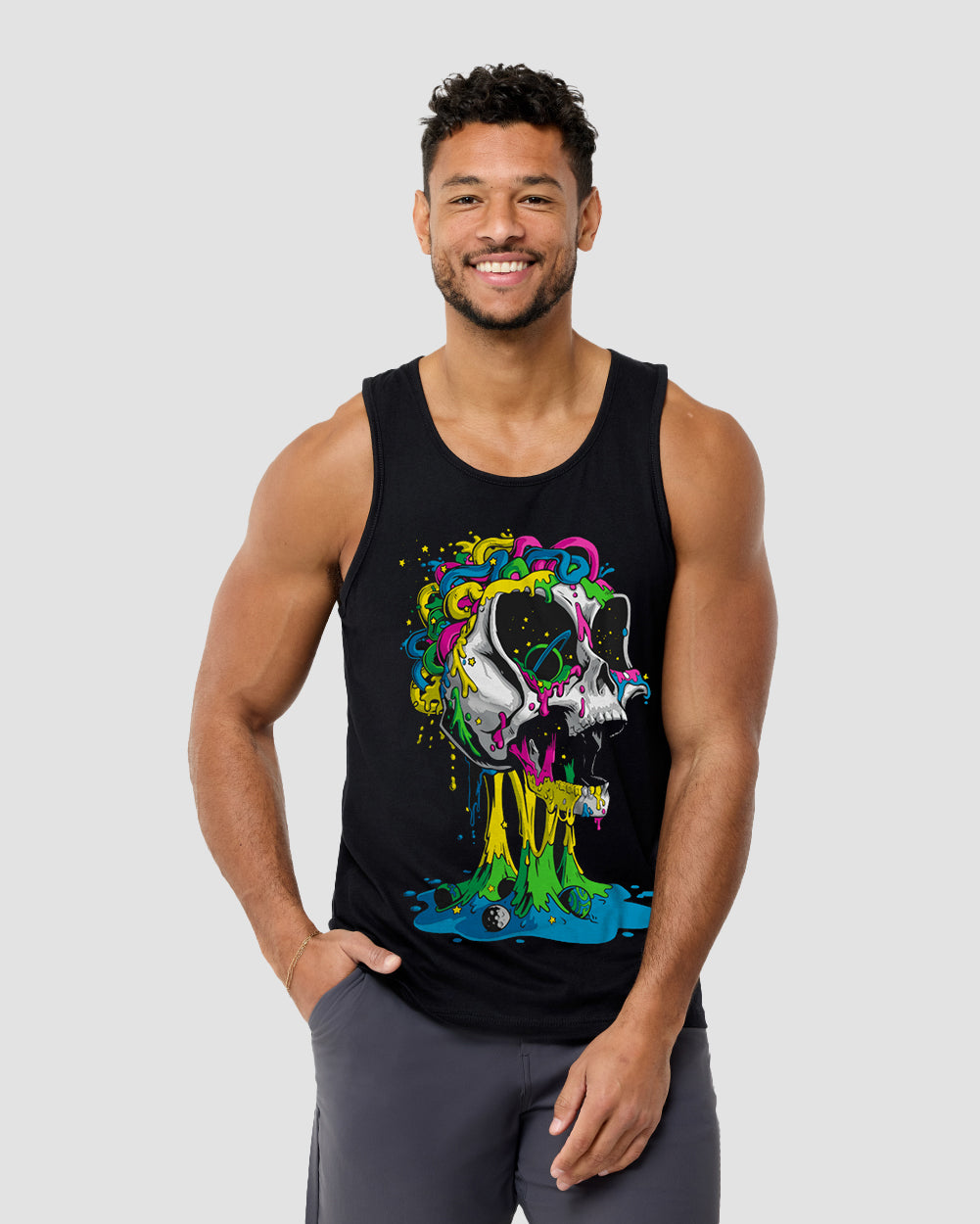 Brain Invader Tank-Black-Front--Model---L