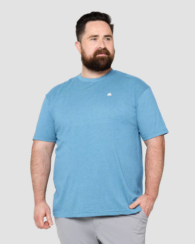 Basic Tee - Branded-Heather Columbia Blue-Front--Ross---2X-Regular