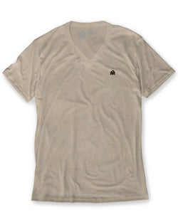 V-Neck Tee - Branded-Cream-Regular-Mock