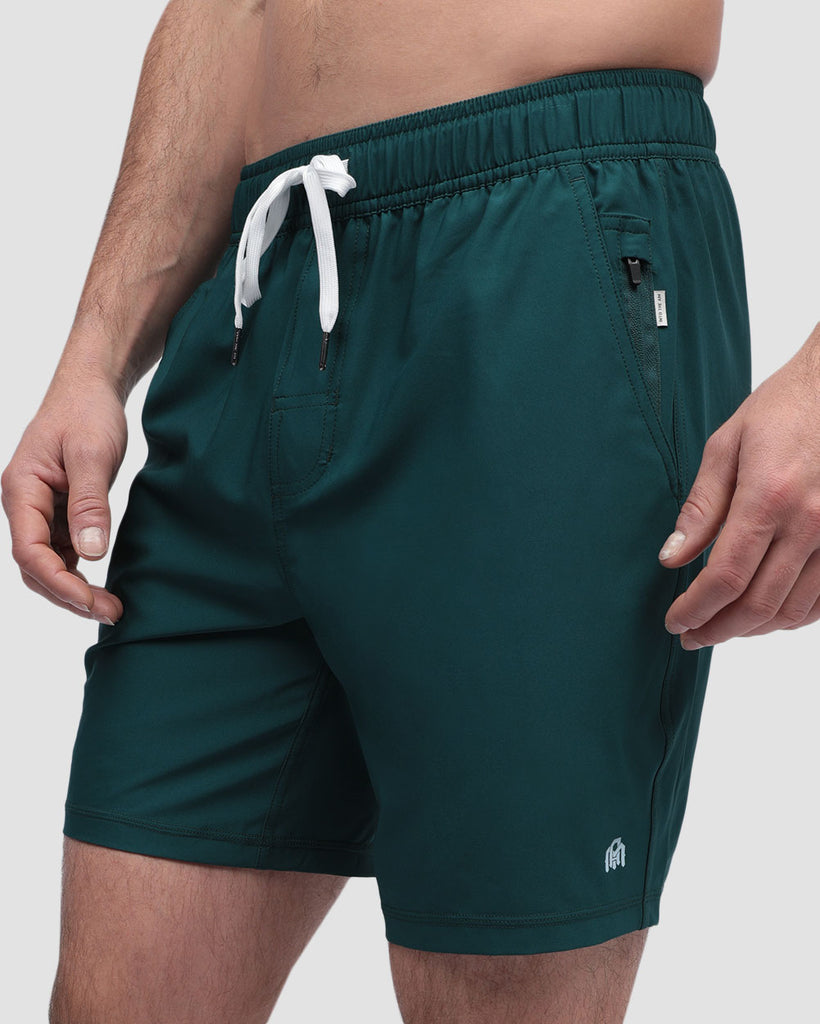 Active Shorts - Branded-Dark Teal-Front2--Alex---M