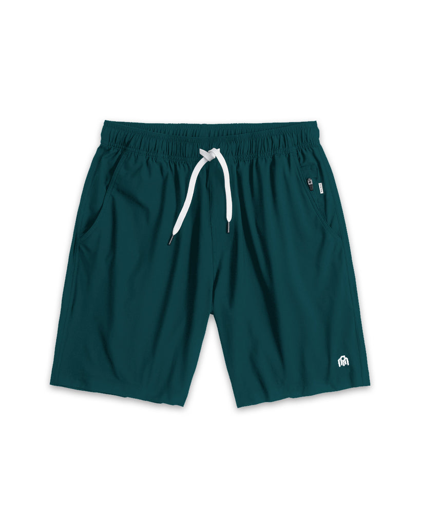 Active Shorts - Branded-Dark Teal-Front