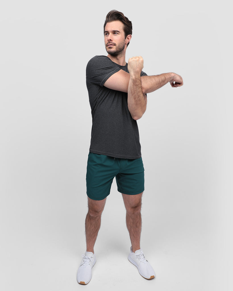 Active Shorts - Branded-Dark Teal-Lifestyle--Alex---M