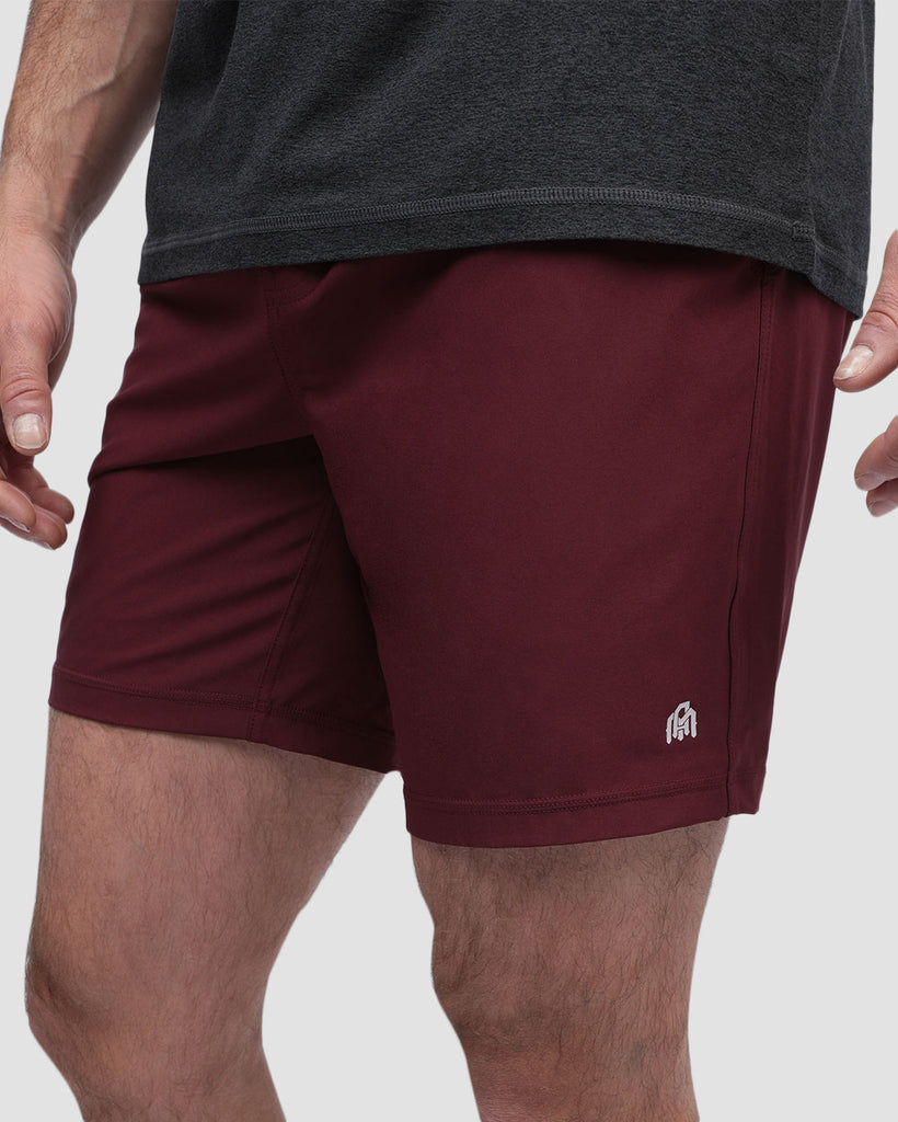 Active Shorts - Branded-Maroon-Front--Alex---M