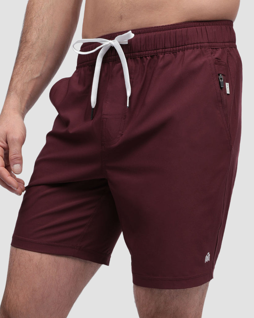Active Shorts - Branded-Maroon-Front 2--Alex---M