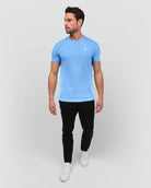 Basic Tee - Branded-Heather Columbia Blue-Full--Model---M-Regular