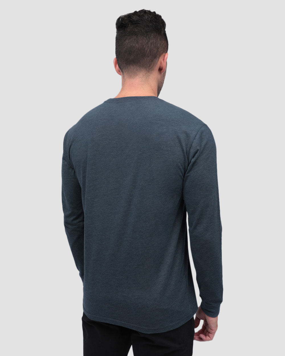 Basic Long Sleeve Tee-Navy-Back--Zach---L