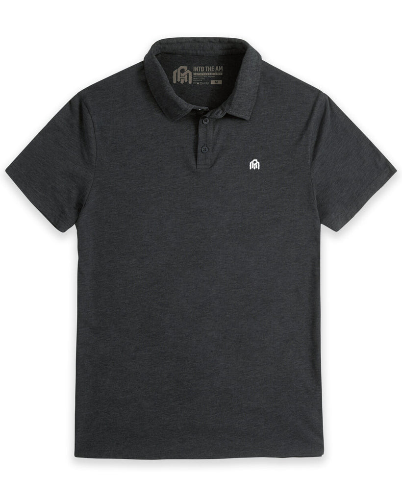Polo - Branded-Charcoal-Front