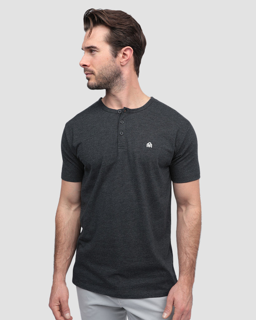 Henley Tee - Branded-Charcoal-Front--Alex---M