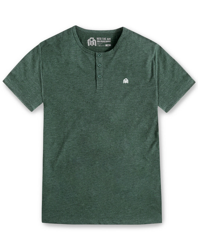 Henley Tee - Branded-Forest Green-Front