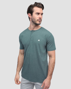 Henley Tee - Branded-Indigo-Front--Nick---M