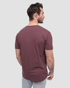 Henley Tee - Branded-Maroon-Regular-Back--Model---Size
