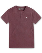 Henley Tee - Branded-Maroon-Regular-Mock--Model---Size