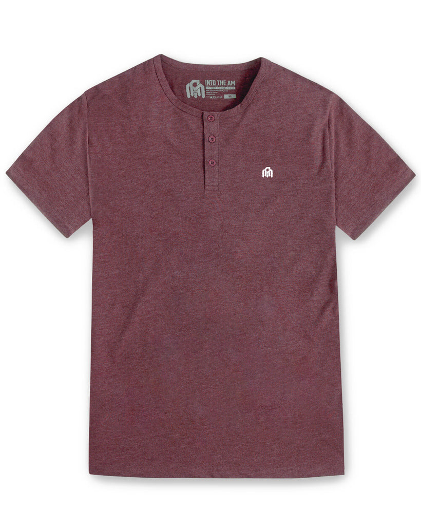 Henley Tee - Branded-Maroon-Front