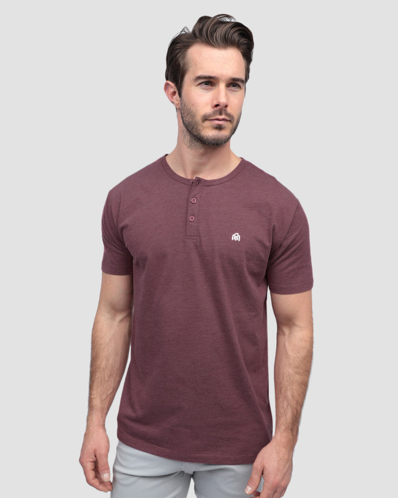 Henley Tee - Branded-Maroon-Front--Alex---M