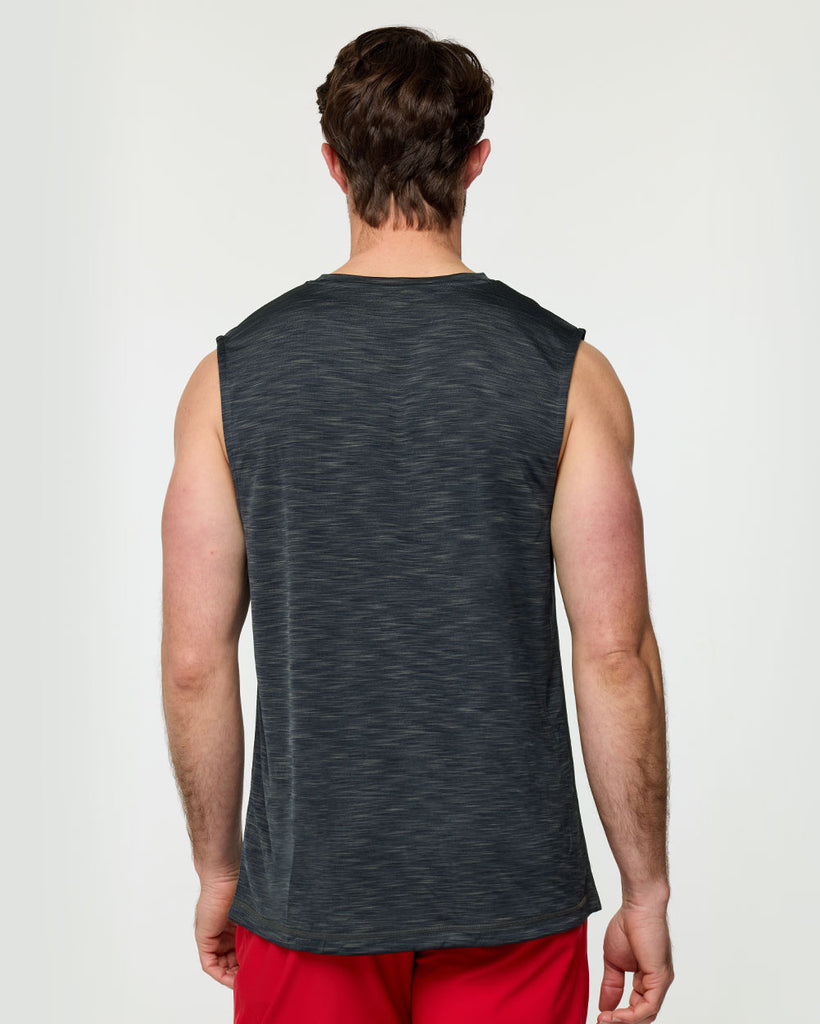 Performance Muscle Tank - Branded-Charcoal-Regular-Back--Alex---M