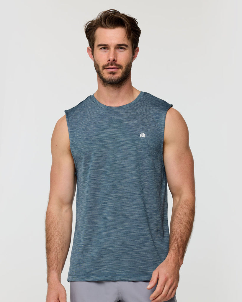 Performance Muscle Tank - Branded-Indigo-Regular-Front--Alex---M