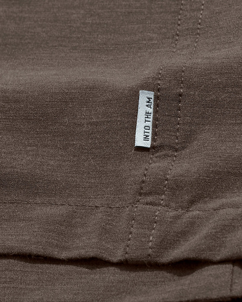 Long Sleeve Button Up-Brown-Detail 3