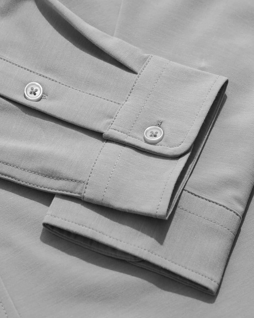 Long Sleeve Button Up-Grey-Macro 1