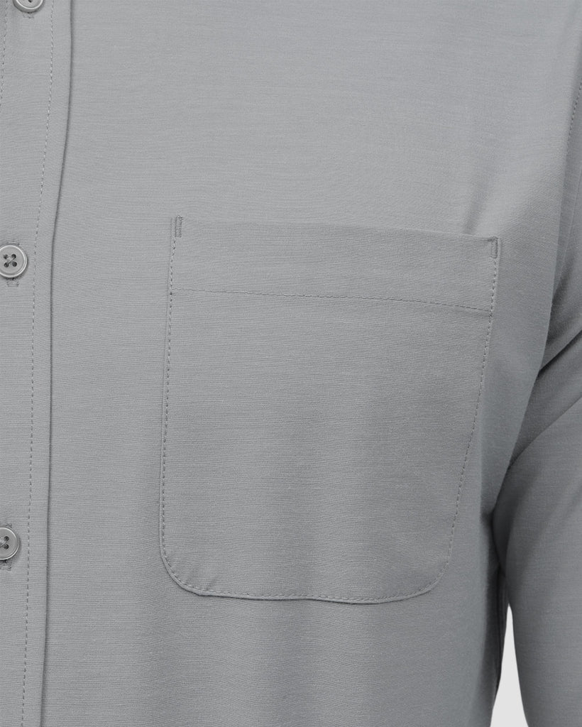 Long Sleeve Button Up-Grey-Detail4