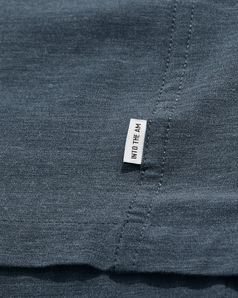 Long Sleeve Button Up-Navy-Detail 3