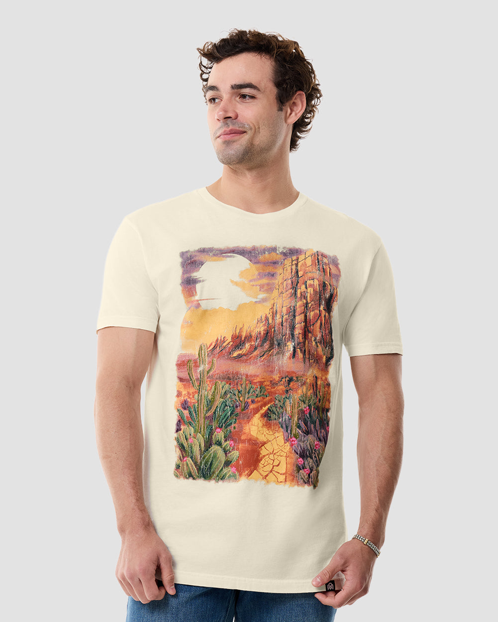 Cactus Trail Vintage Tee-Vintage Natural-Front--Model---L