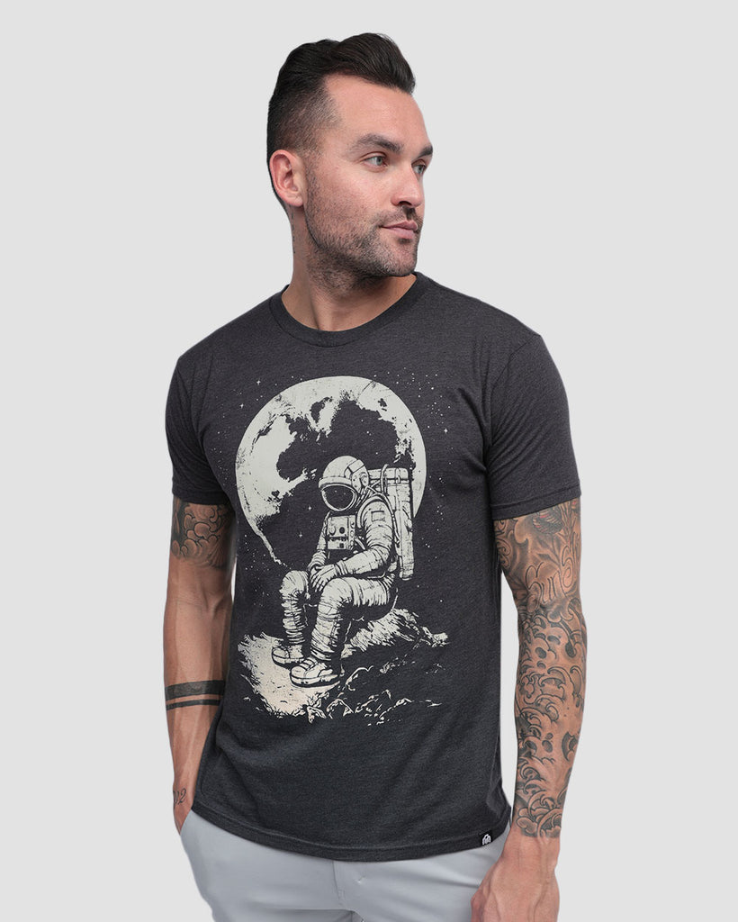 Celestial Solitude Tee-Charcoal-Front--Zach---L