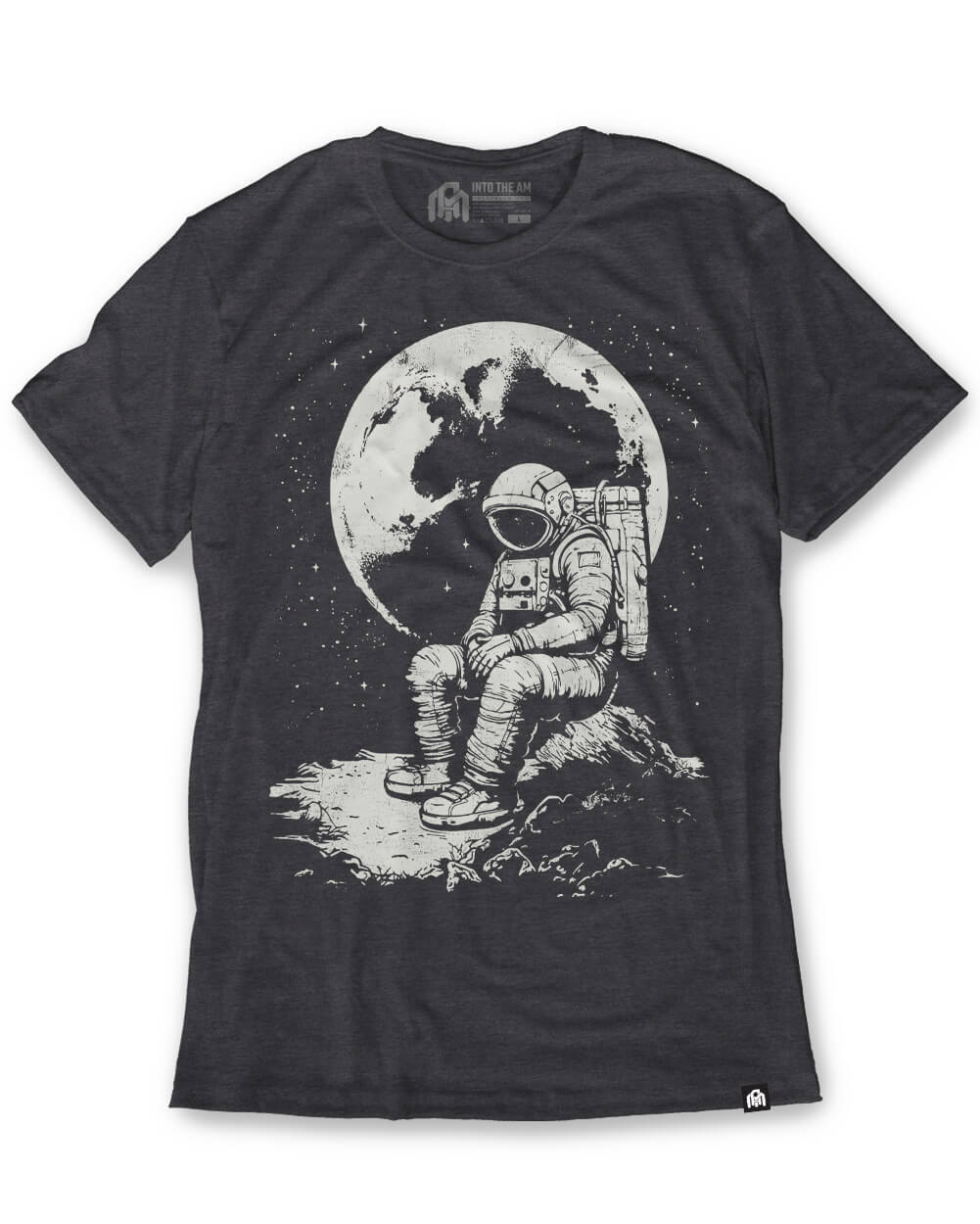 Celestial Solitude Tee-Charcoal-Front