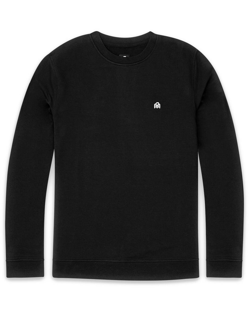 Crewneck Sweatshirt - Branded-Black-Front