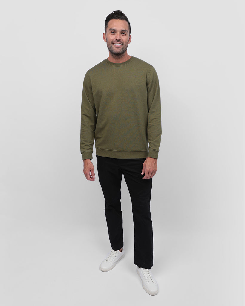 Crewneck Sweatshirt - Non-Branded-Olive Green-Full--Zach---L