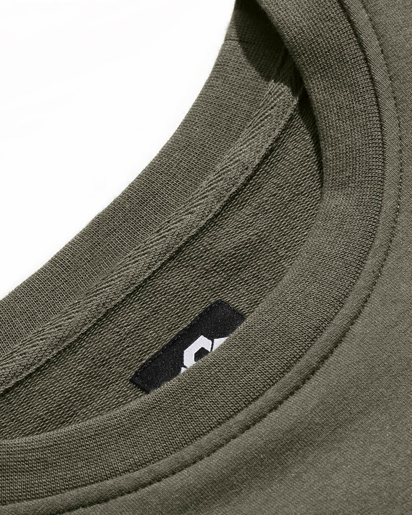 Crewneck Sweatshirt - Non-Branded-Olive Green-Detail